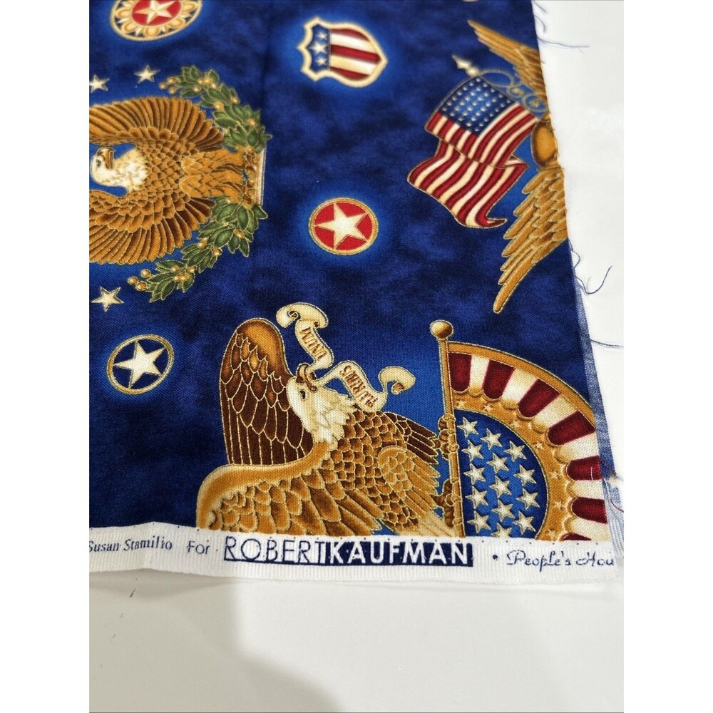 People’s House Hoffman Cotton Fabric Patriotic Eagle Print 1/2 Yard - Picture 6 of 9